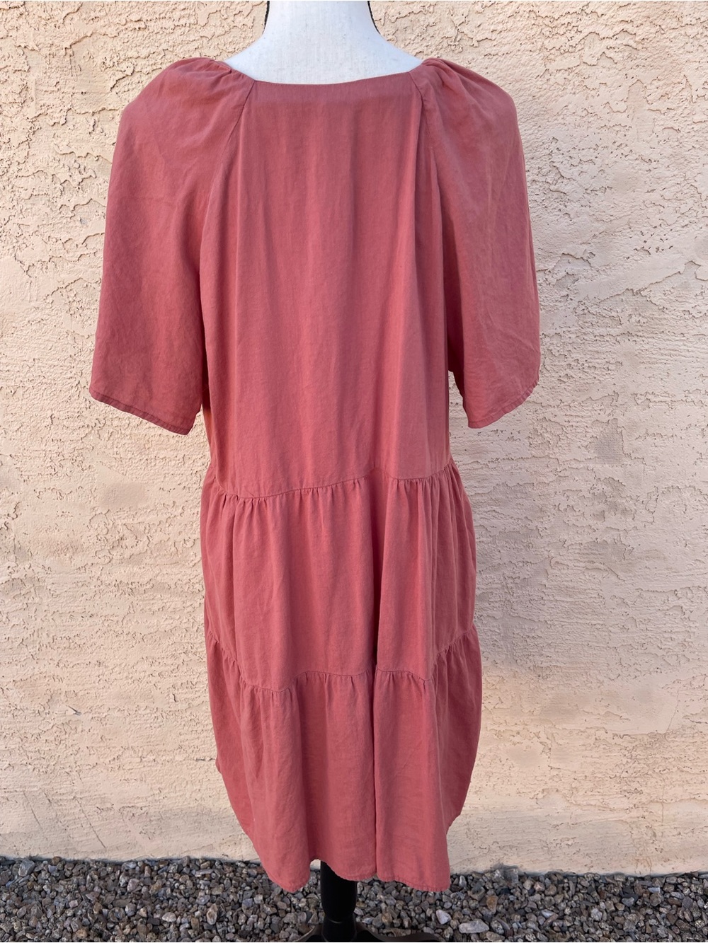 Old Navy swing dress babydoll tiered mini lightweight pockets rust autumn large - Picture 6 of 10